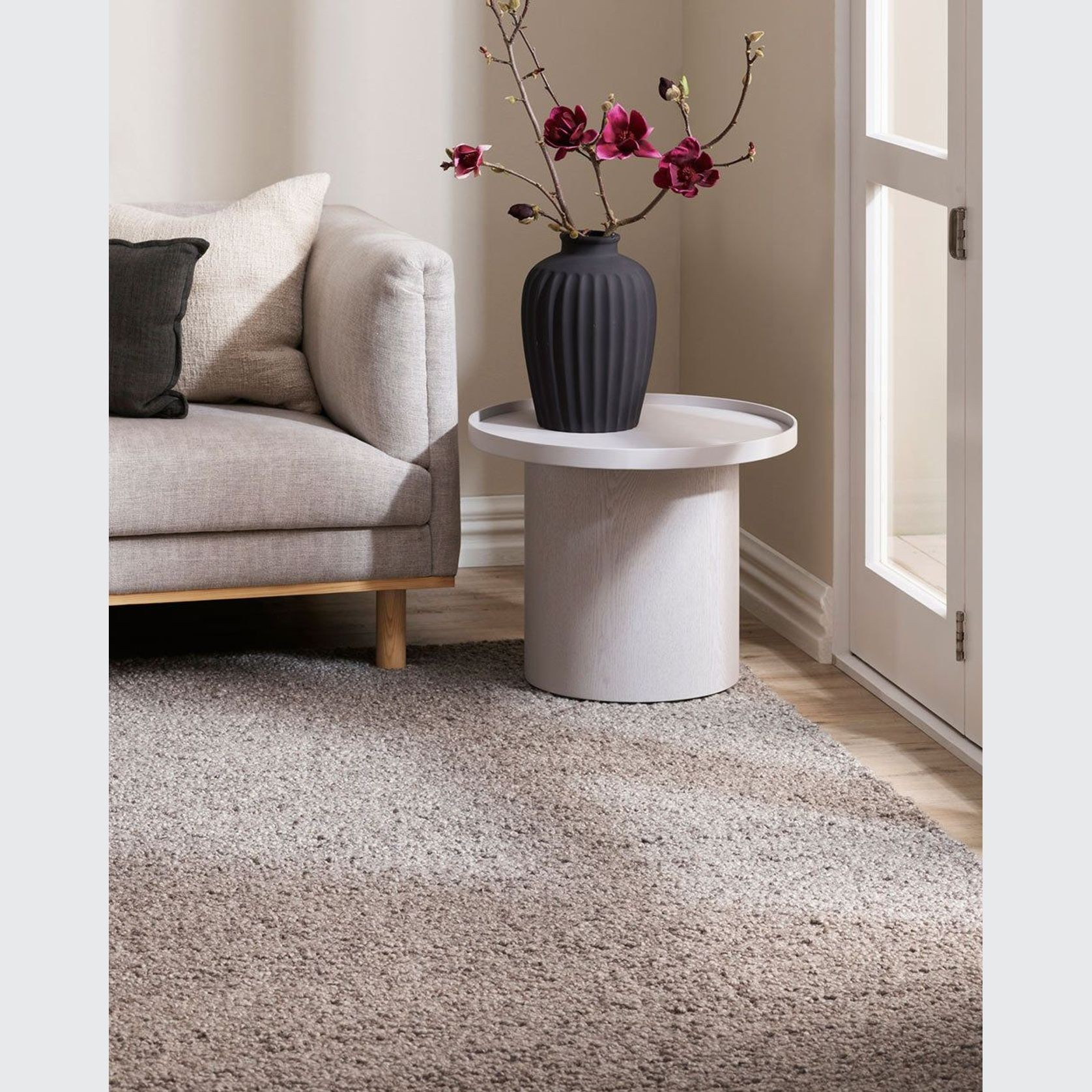 Baya Mt Somers Handwoven 100% Wool Rug - Smoke Grey gallery detail image