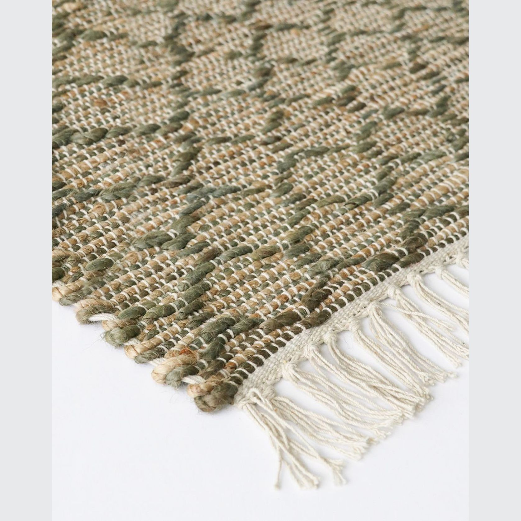 Myra Jute Pattern Rug | Green gallery detail image