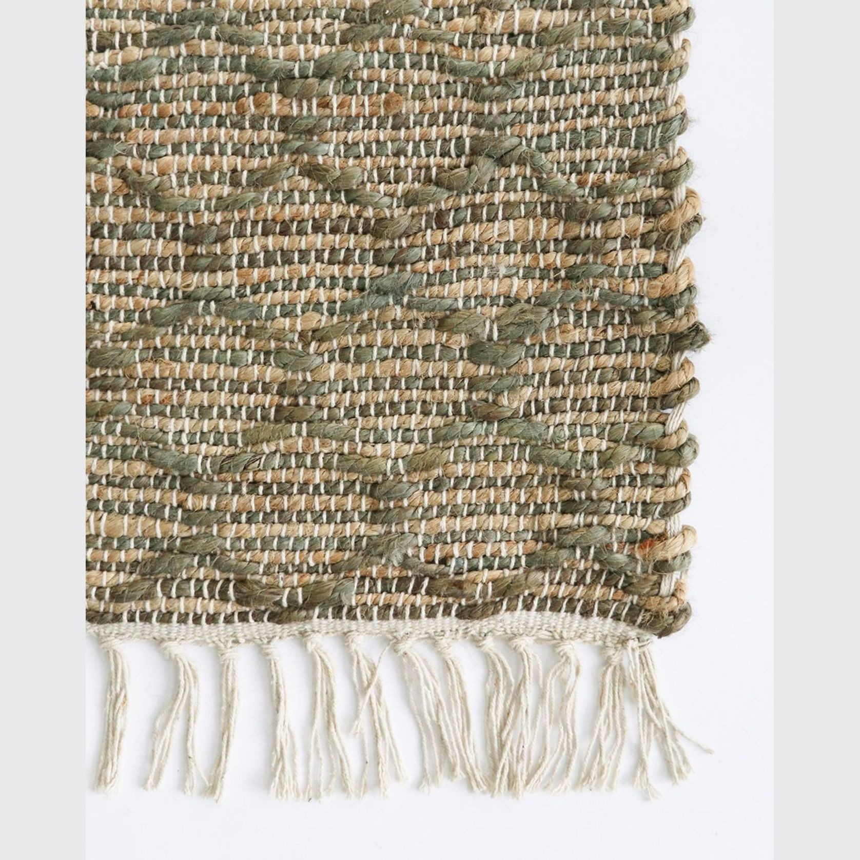 Myra Jute Pattern Rug | Green gallery detail image
