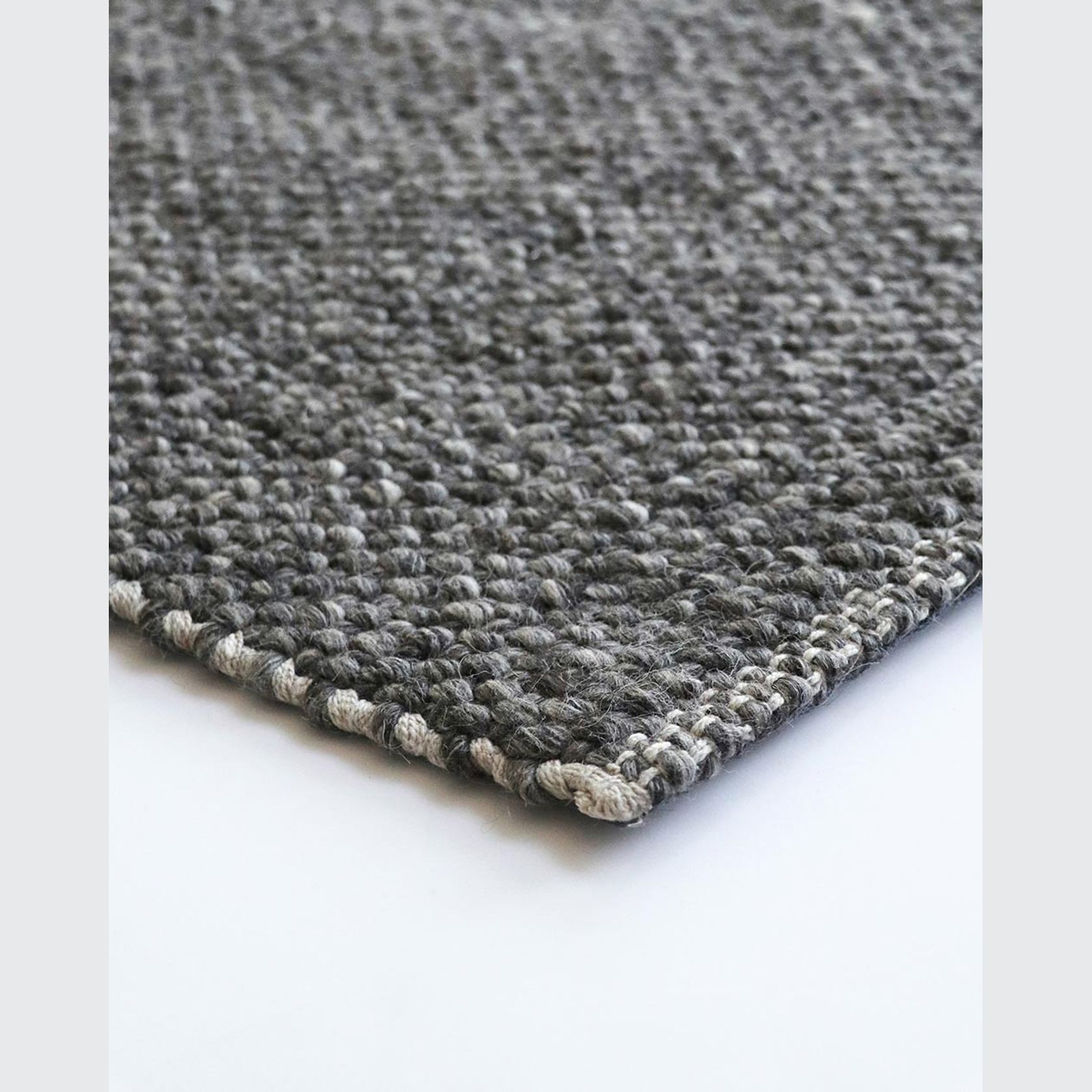 Baya Nebraska Handwoven Textured Rug - Charcoal gallery detail image