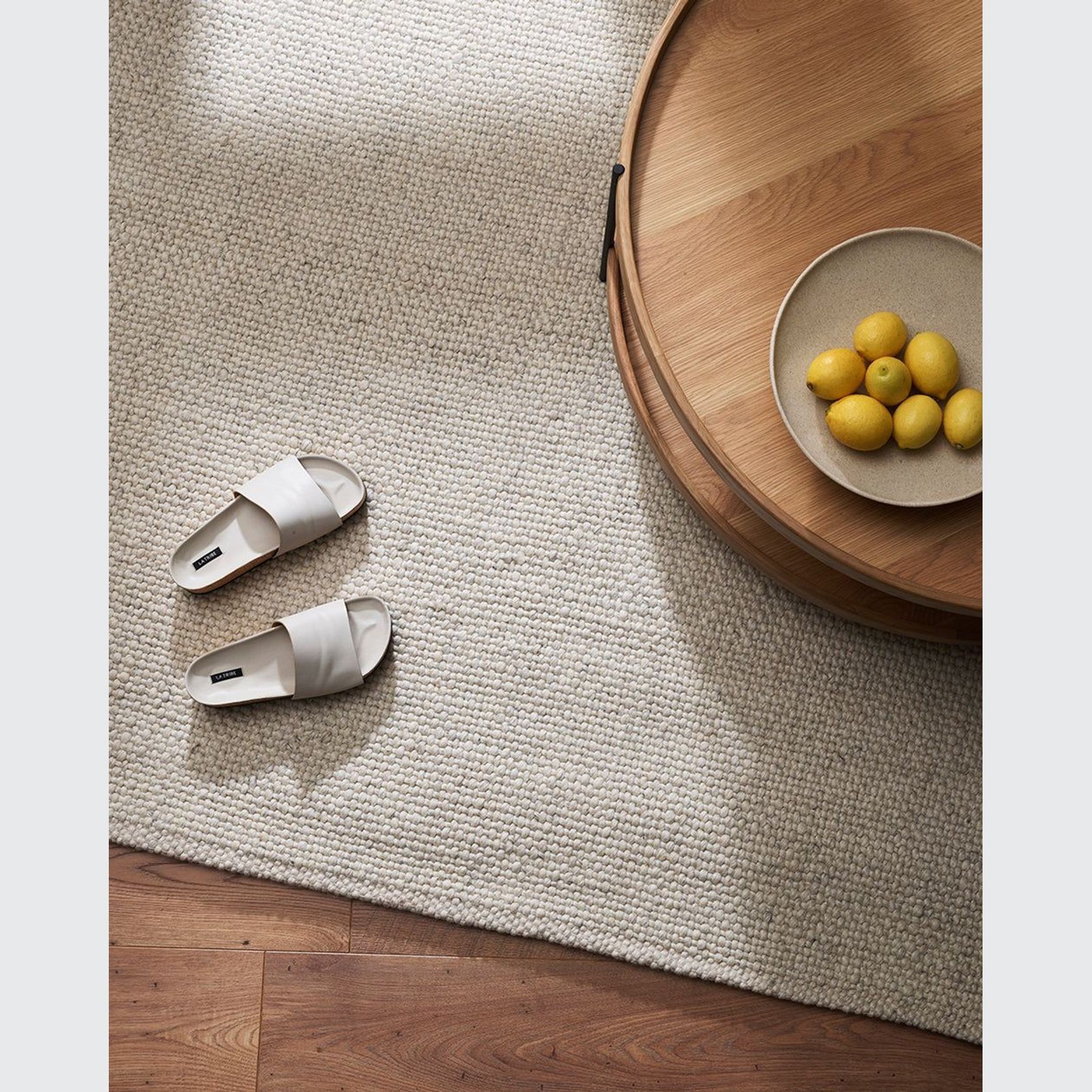 Baya Nebraska Handwoven Textured Rug - Natural White gallery detail image