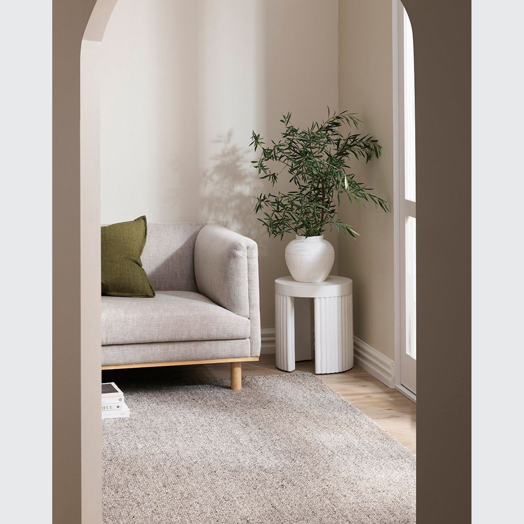 Baya Nebraska Handwoven Textured Rug - Pebble gallery detail image