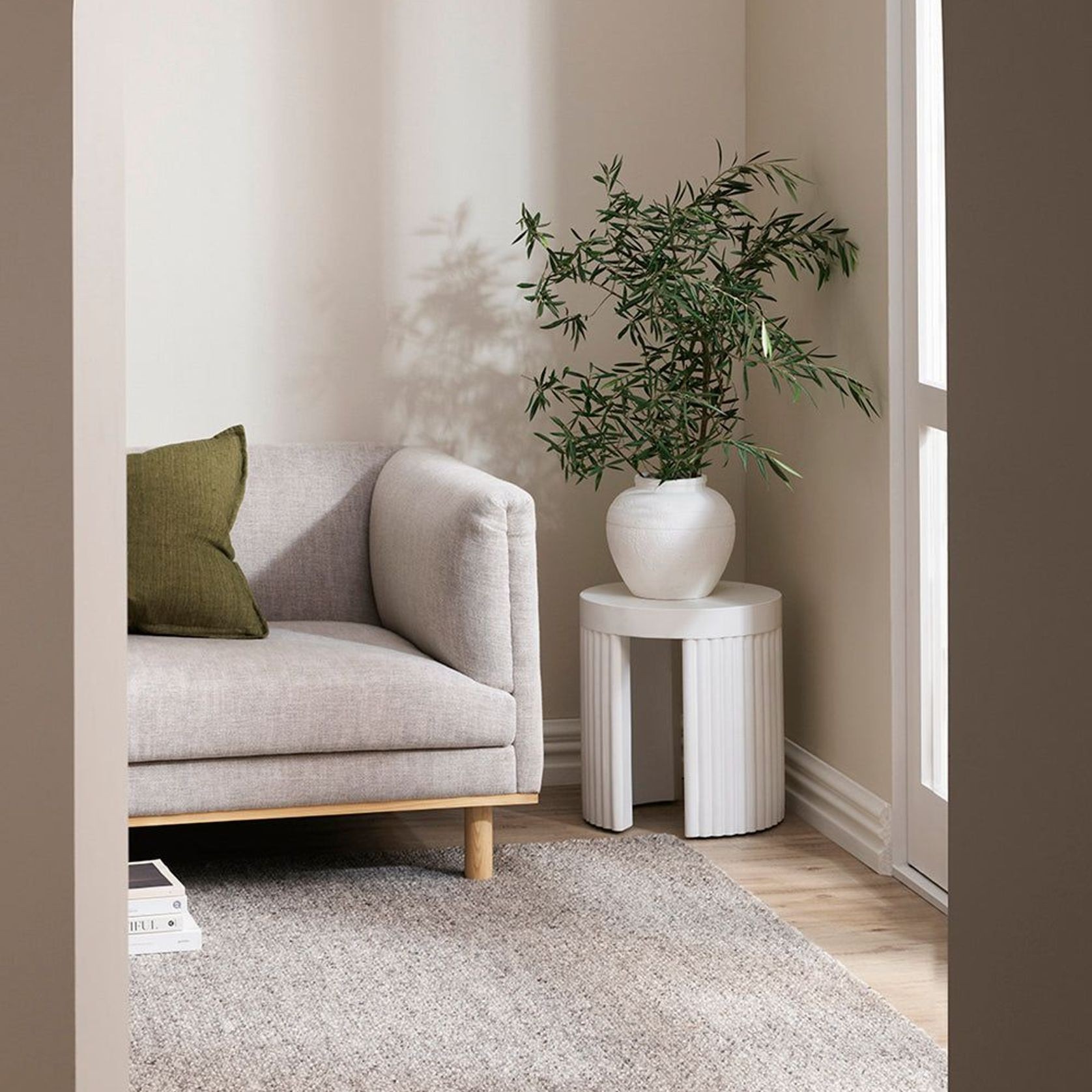 Baya Nebraska Handwoven Textured Rug - Pebble gallery detail image