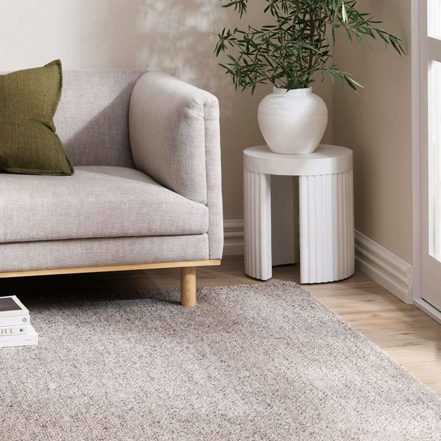 Baya Nebraska Handwoven Textured Rug - Pebble gallery detail image