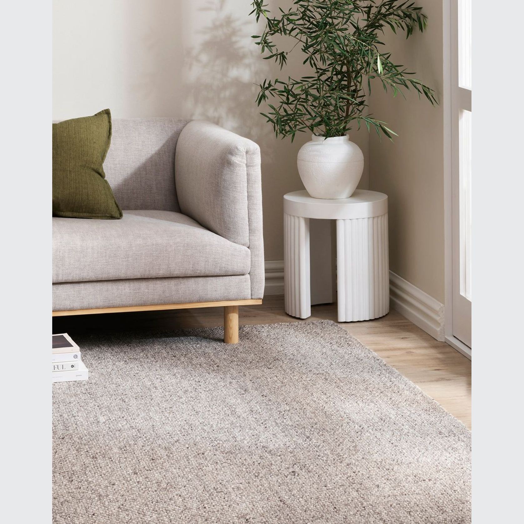 Baya Nebraska Handwoven Textured Rug - Pebble gallery detail image