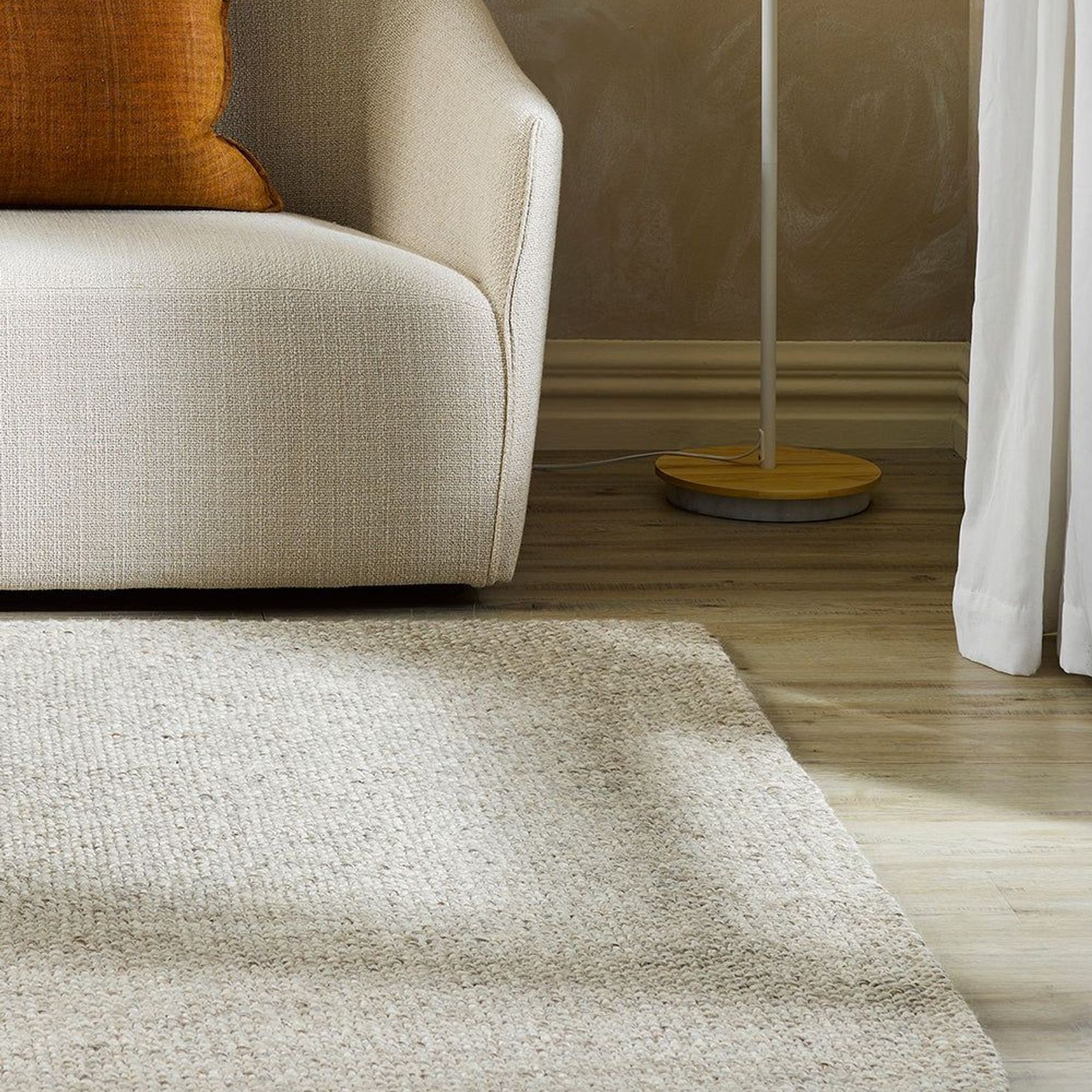 Baya Nebraska Handwoven Textured Rug - Pebble gallery detail image
