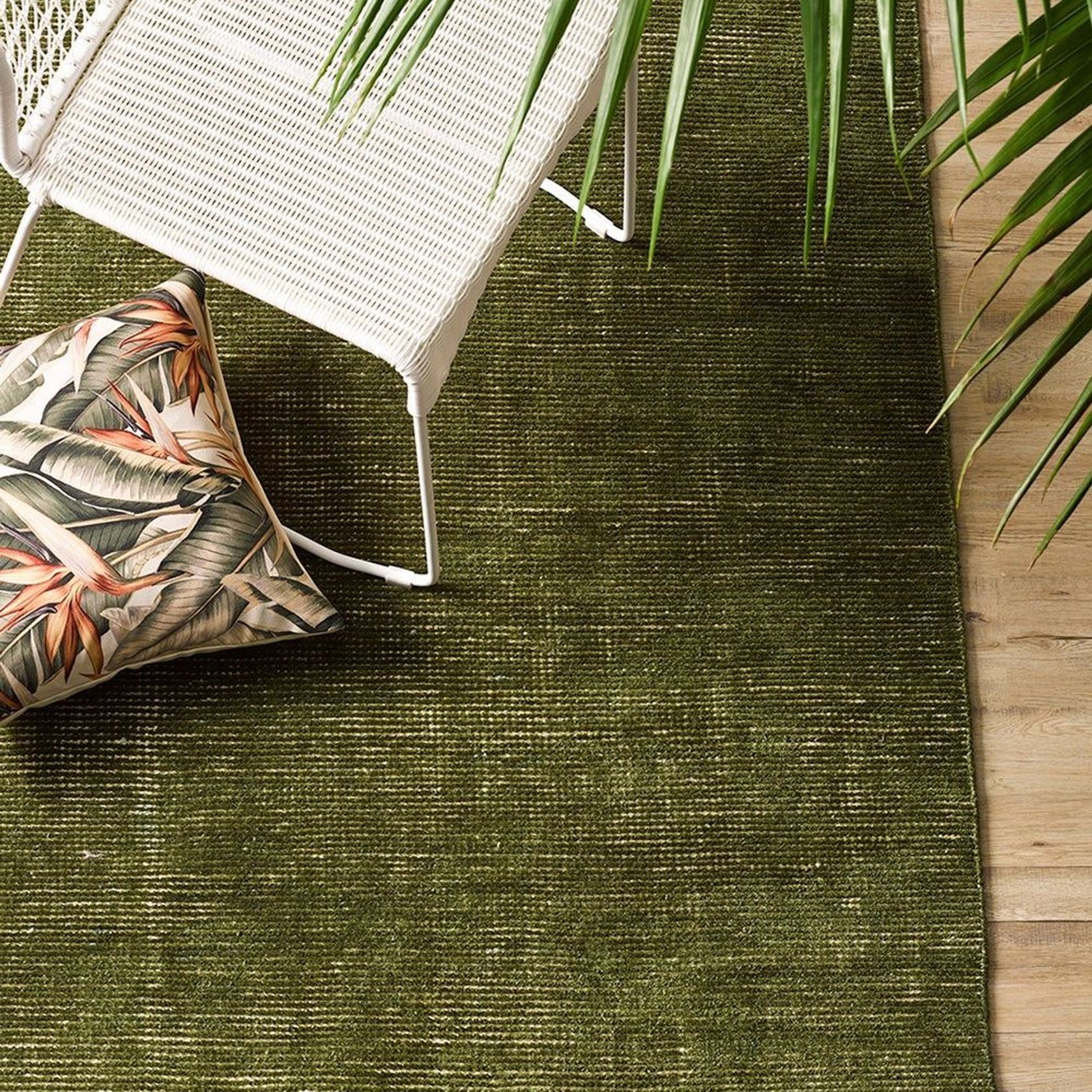 Baya Orakei Outdoor Rug - Leaf Green gallery detail image