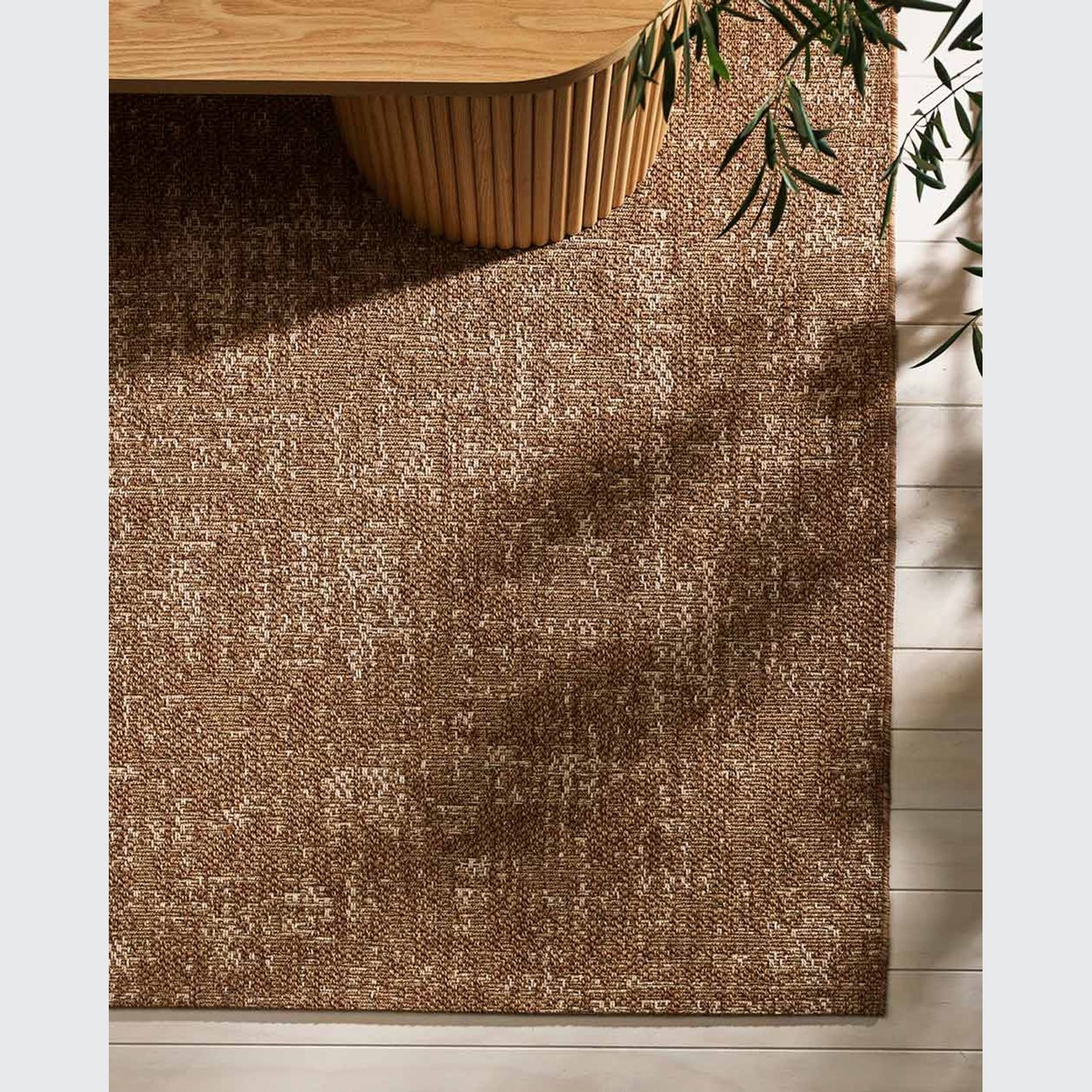 Baya Rattan Outdoor Rug - Barley gallery detail image