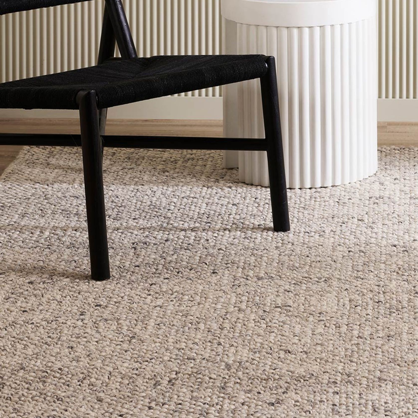 Baya Roxburgh Handwoven Loop Pile Rug - Flint Grey gallery detail image