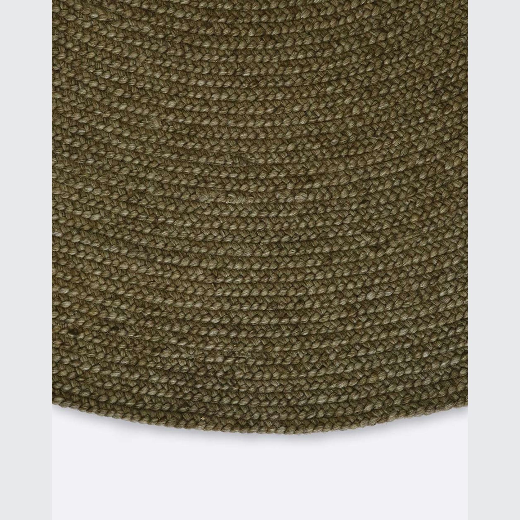 Baya Tairua Handbraided Circular Rug - Moss Green gallery detail image