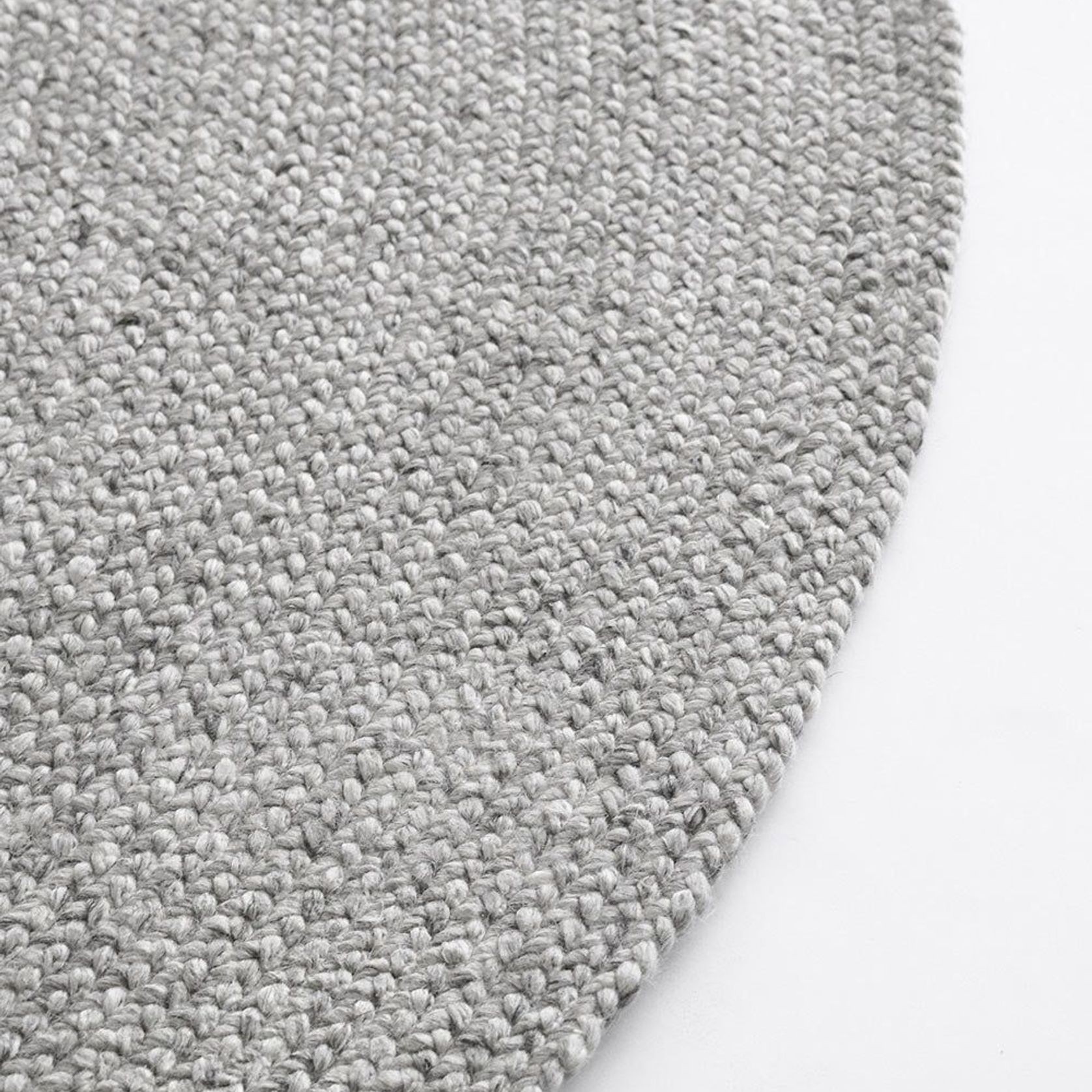 Baya Tairua Handbraided Circular Rug - Silver Birch gallery detail image