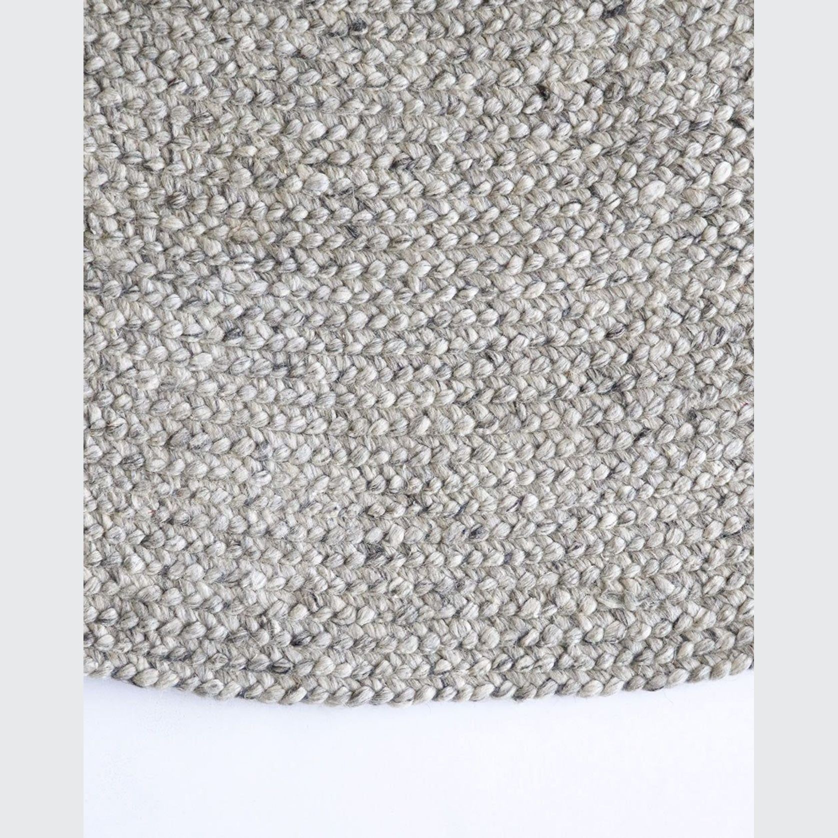 Baya Tairua Handbraided Circular Rug - Silver Birch gallery detail image