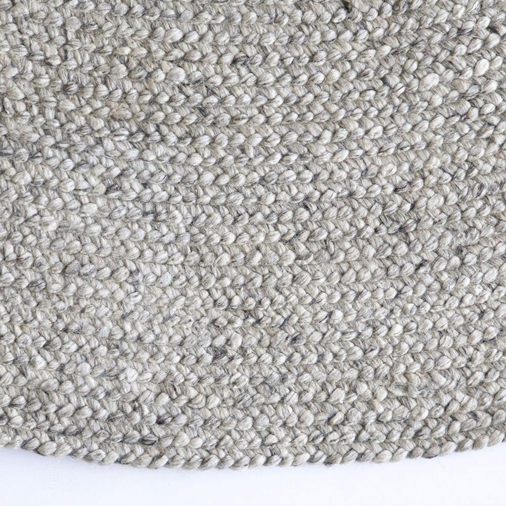 Baya Tairua Handbraided Circular Rug - Silver Birch gallery detail image