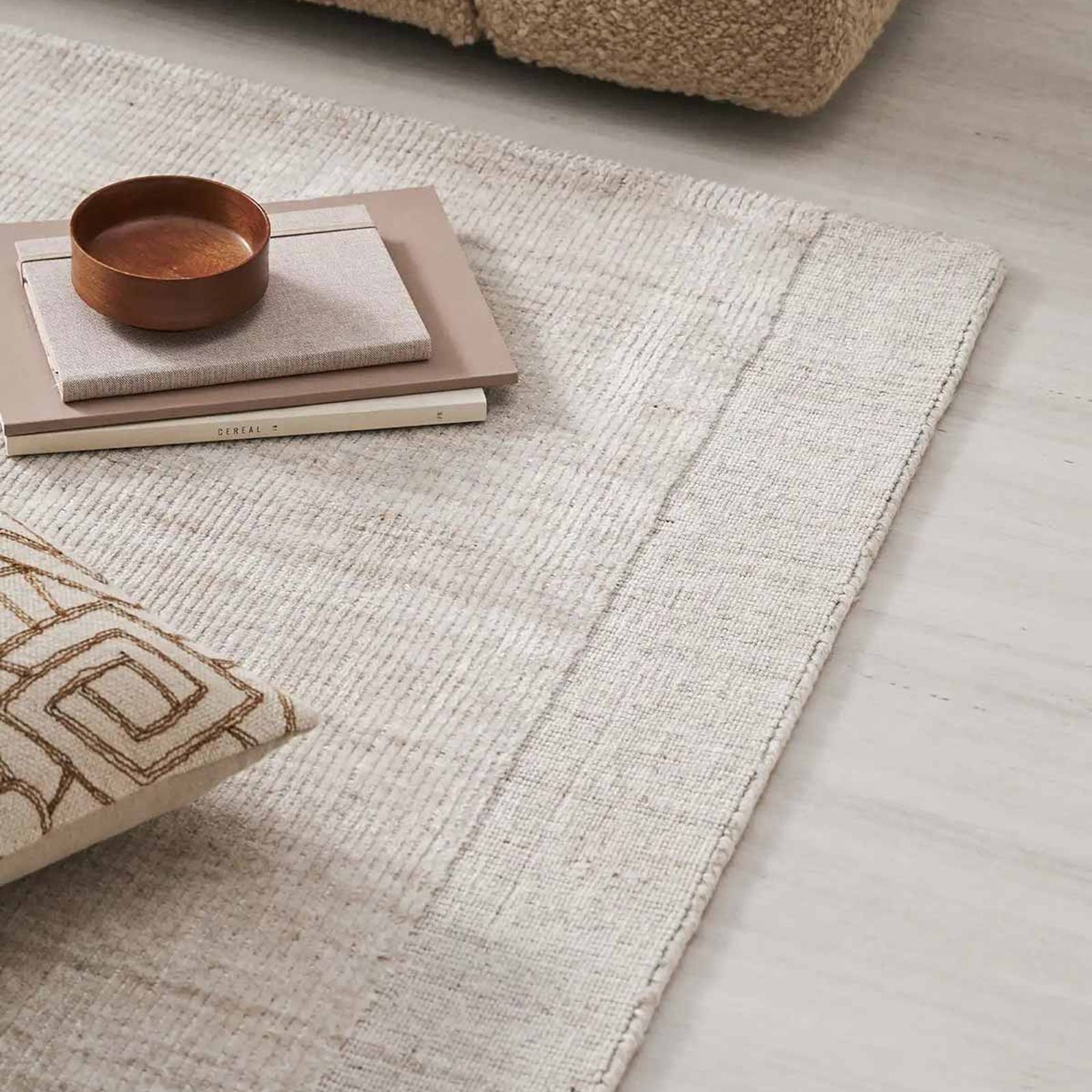 Weave Home Travertine Rug - Buff | Wool Blend Floor Rug | Two Sizes gallery detail image