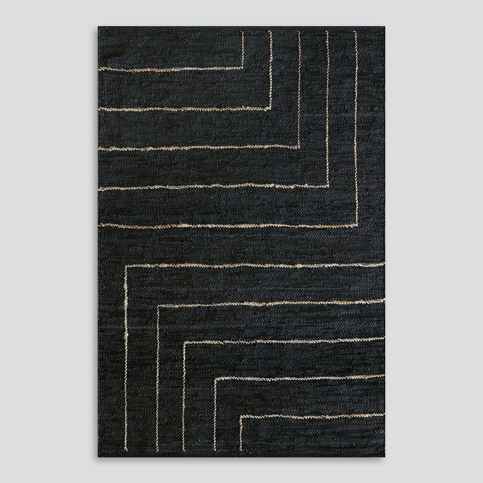 Baya Tunja Floor Rug - Black/Natural gallery detail image