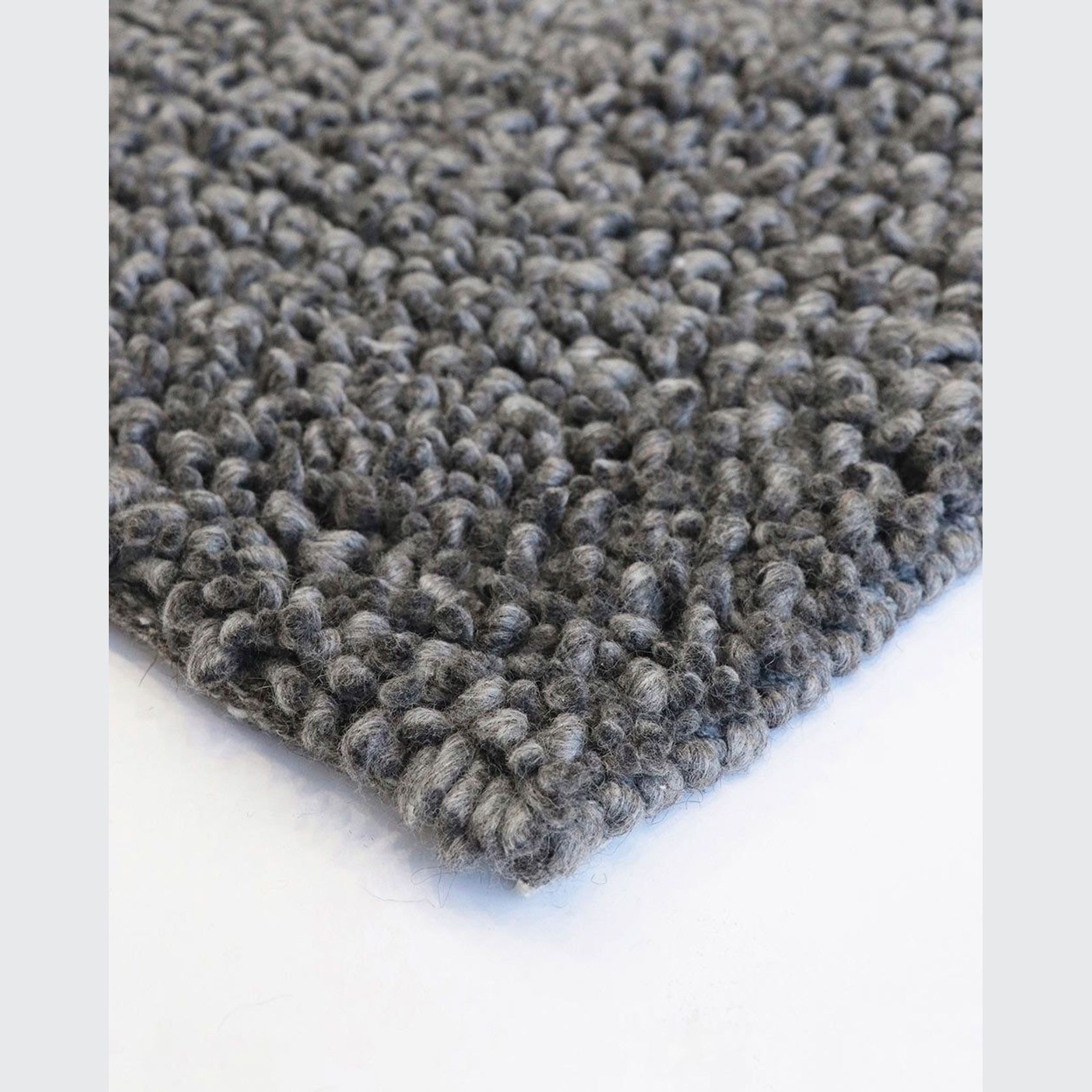Baya Wanaka Handwoven Loop and Cut Pile Rug - Dark Grey gallery detail image