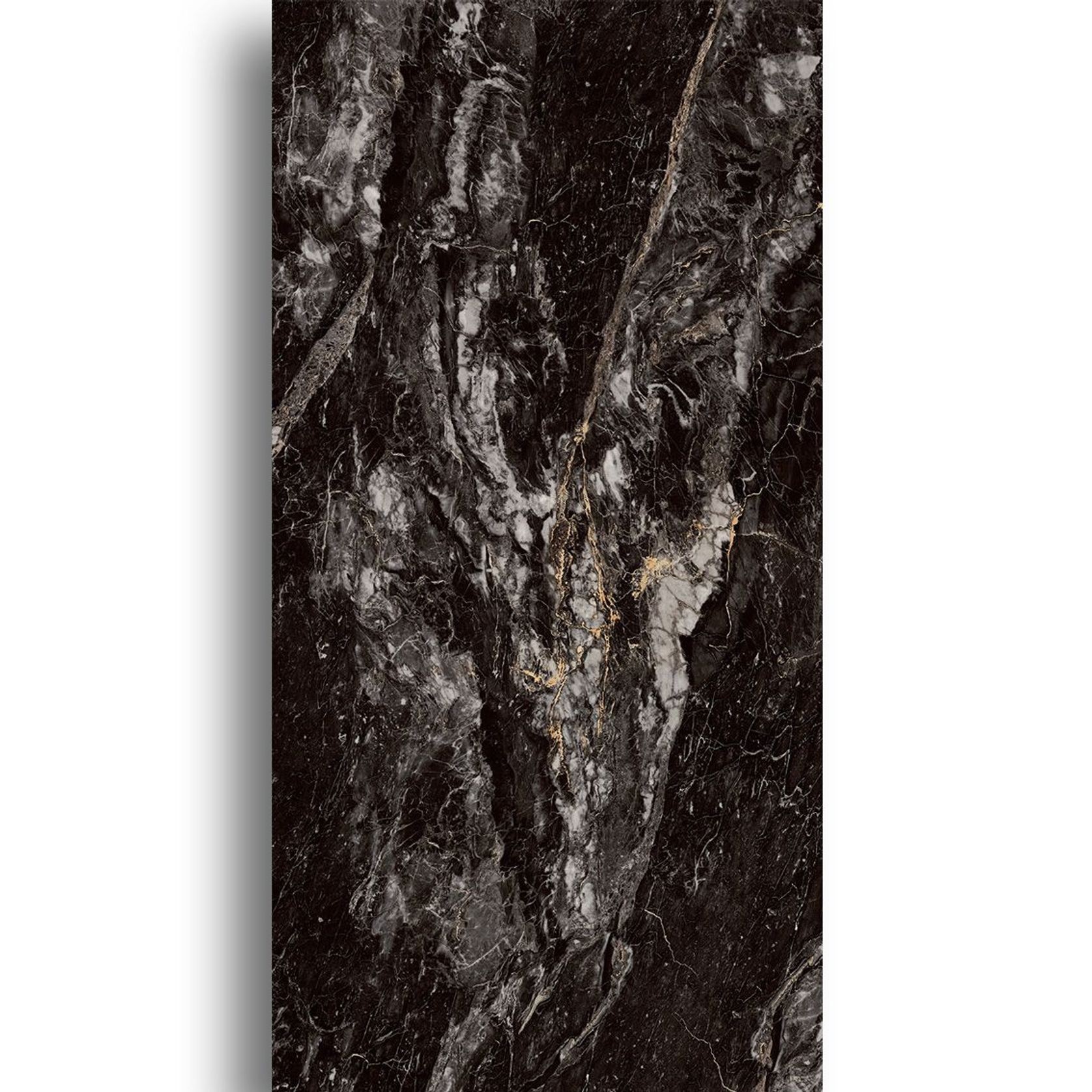 Carbonic Polished Black Porcelain Tile 900x1800 gallery detail image
