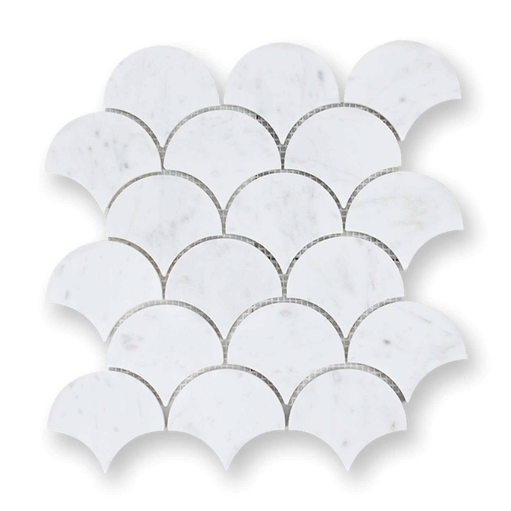 Carrara C Honed Fan Mosaic gallery detail image