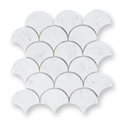 Carrara C Honed Fan Mosaic gallery detail image