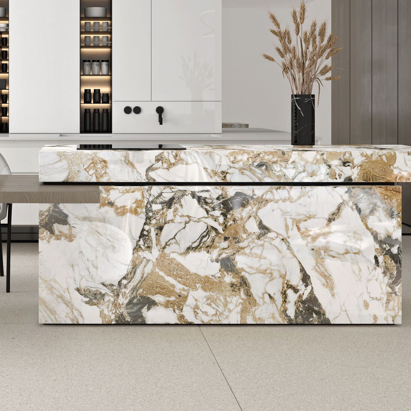 Luxury White Polished Porcelain Tile 1200x2700 gallery detail image
