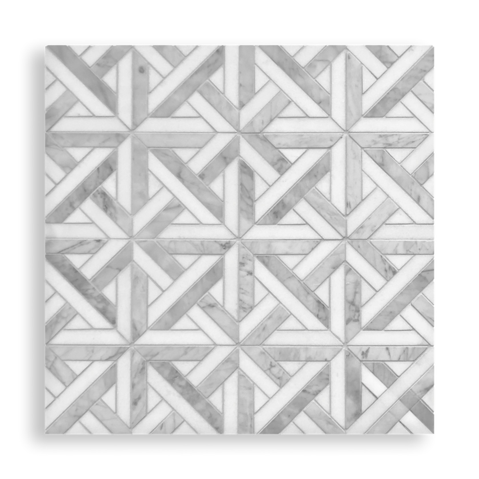 Escher Parquetry Mosaic Carrara And Thassos Honed gallery detail image