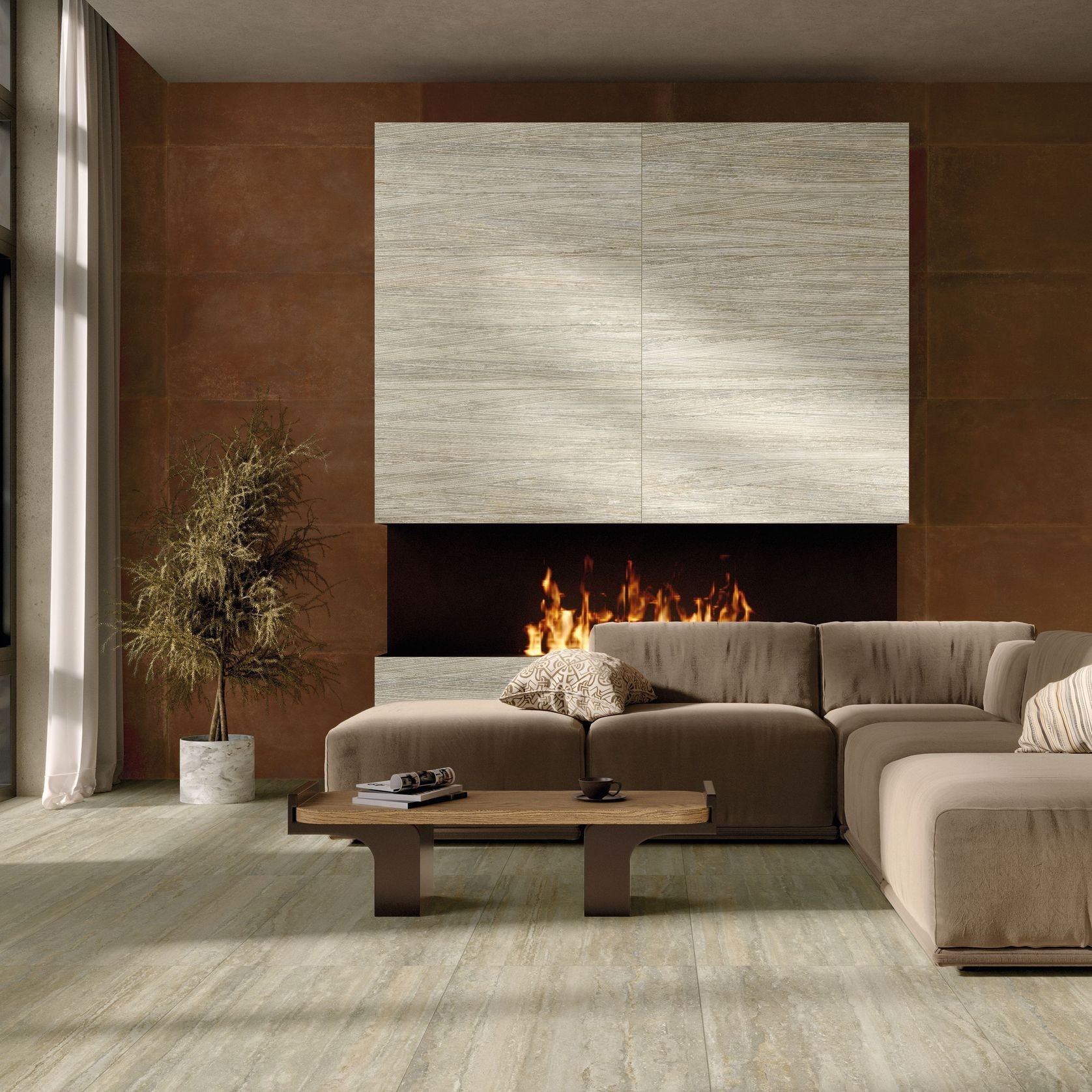 Travertino Vein Cut by MGM | European Porcelain gallery detail image