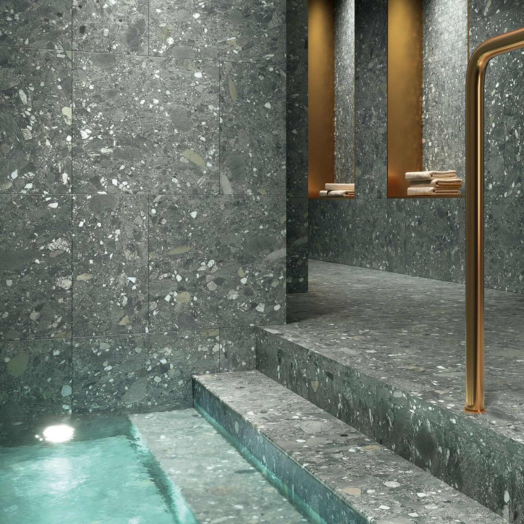 Ceppo Verde Stone Look Porcelain Tiles gallery detail image