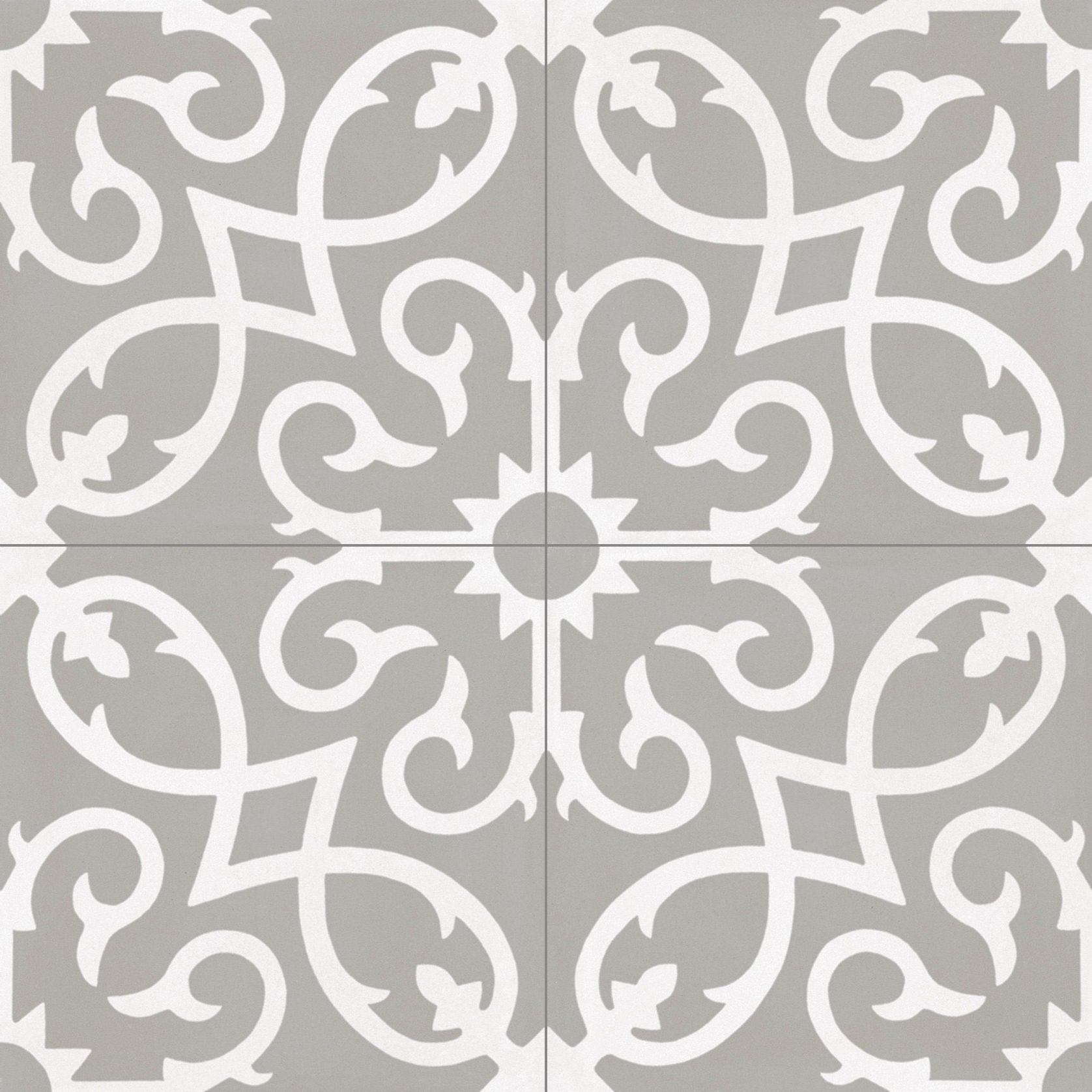 Contrasti Floral Grigio Pattern Porcelain Tile gallery detail image