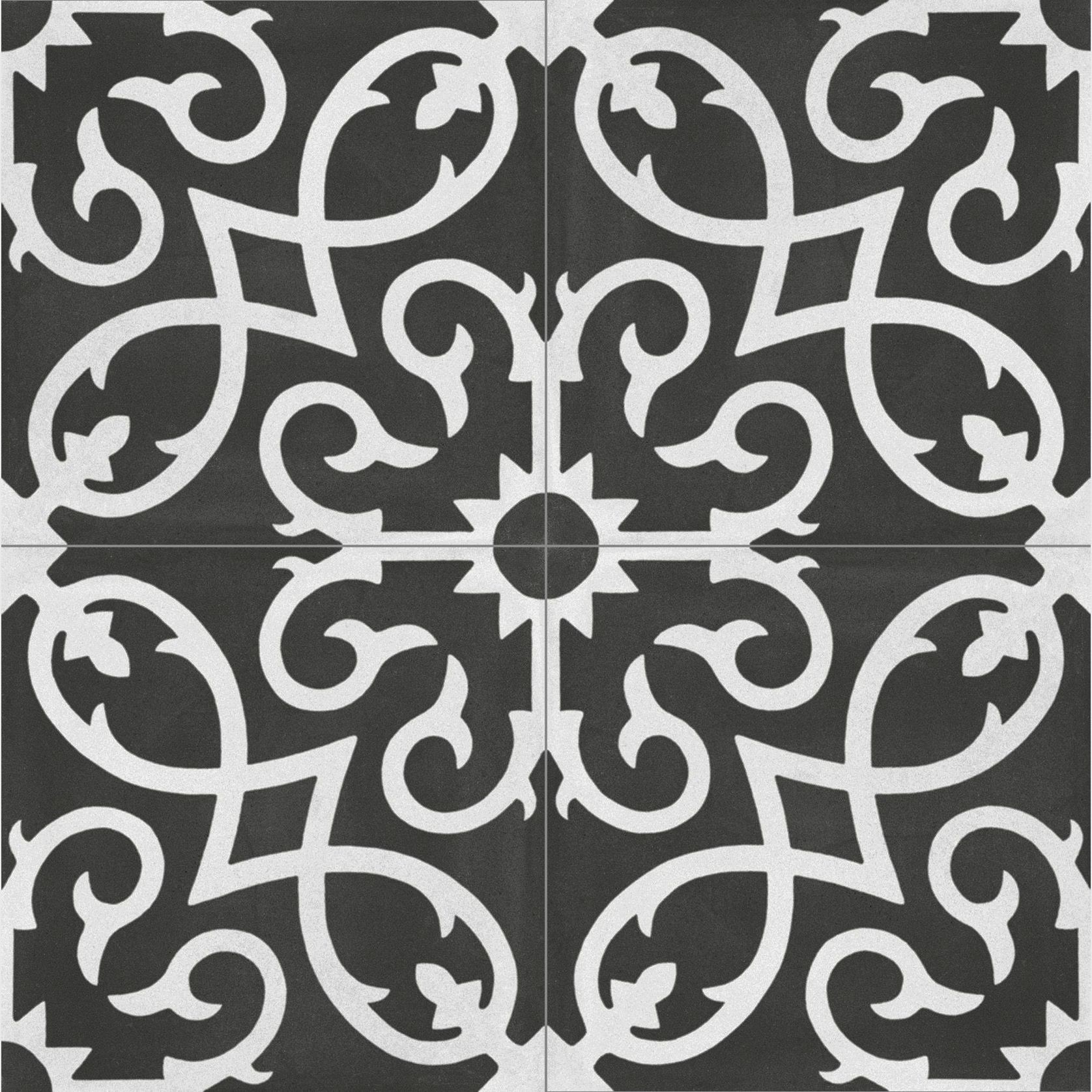 Contrasti Floral Noir Pattern Porcelain Tile gallery detail image