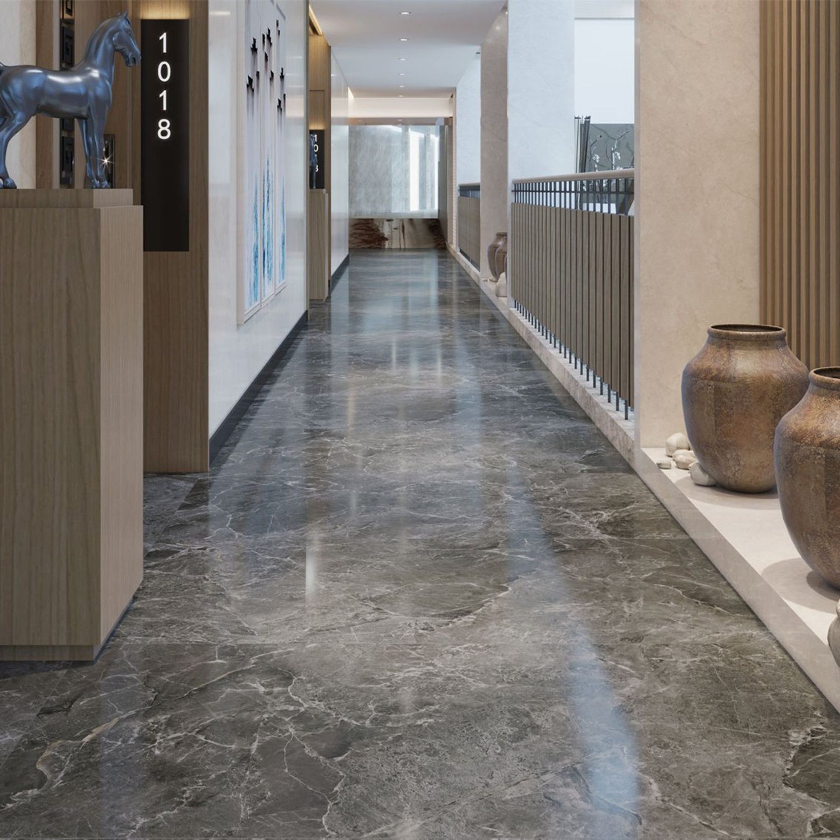 Cracked Stone Polished Porcelain Tile 750x1500 gallery detail image