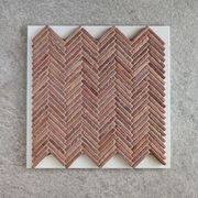 Herringbone Weave Mosaic - Rosso Travertino gallery detail image