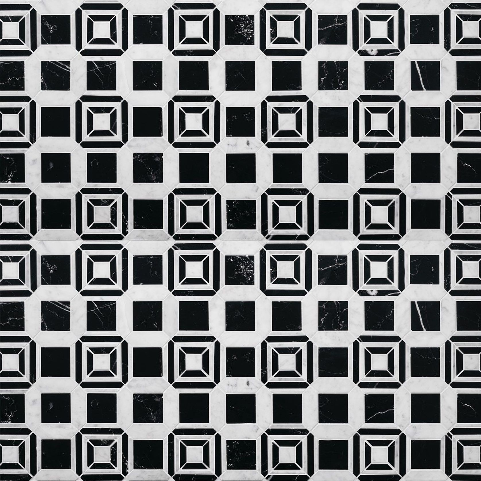 Labyrinth Channel Carrara & Nero Marble By Steve Cordony gallery detail image
