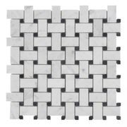 Basketweave - Carrara & Nero Marquina Honed gallery detail image