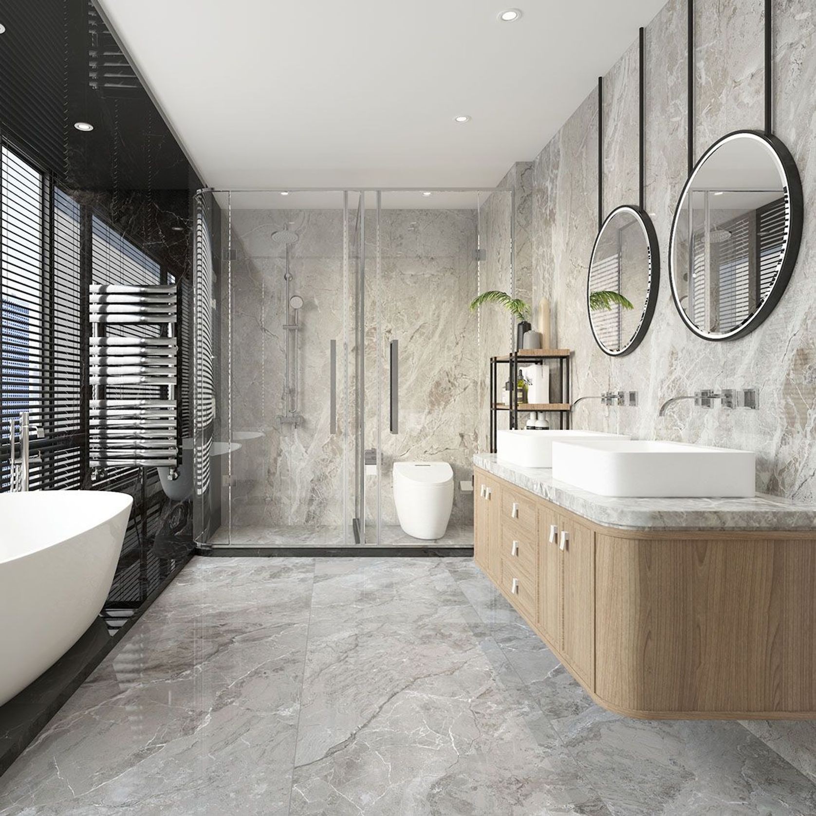 Ailo Grey Polished Porcelain Tile 800x2600x9mm gallery detail image