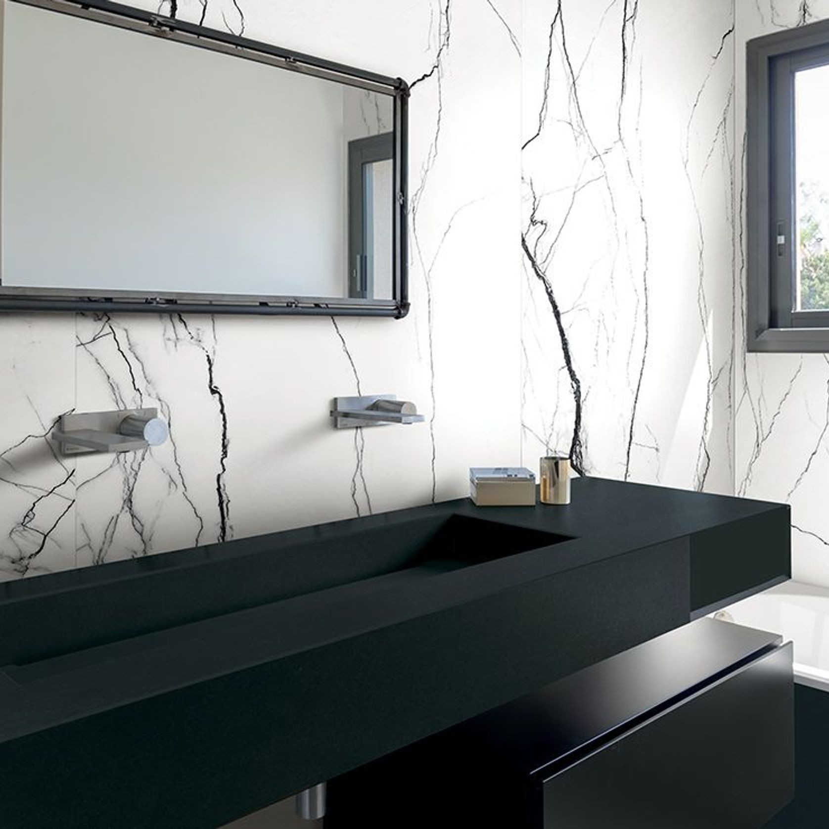 Floor Gres Black & White Marble Floor & Wall Tile gallery detail image