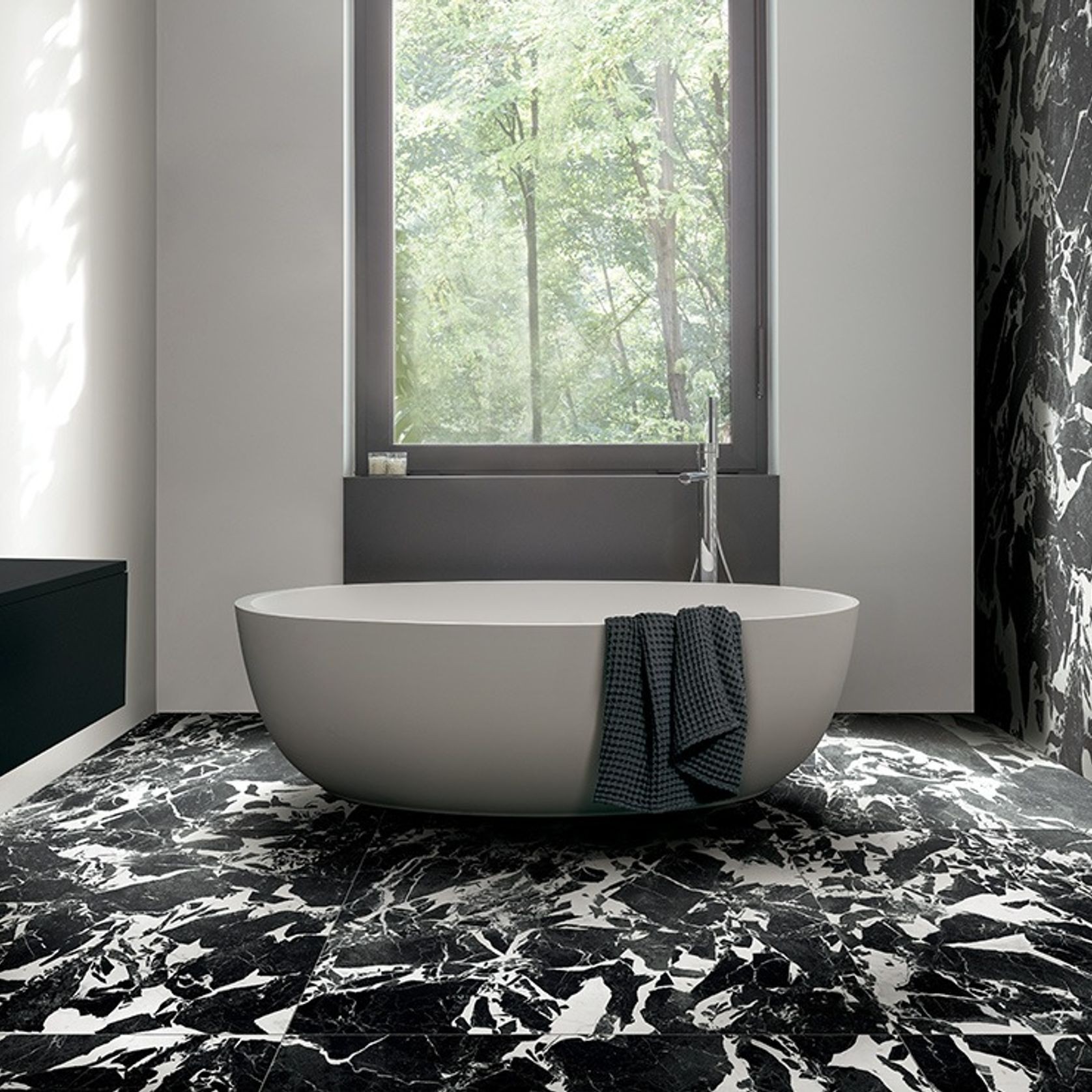 Floor Gres Black & White Marble Tile  gallery detail image