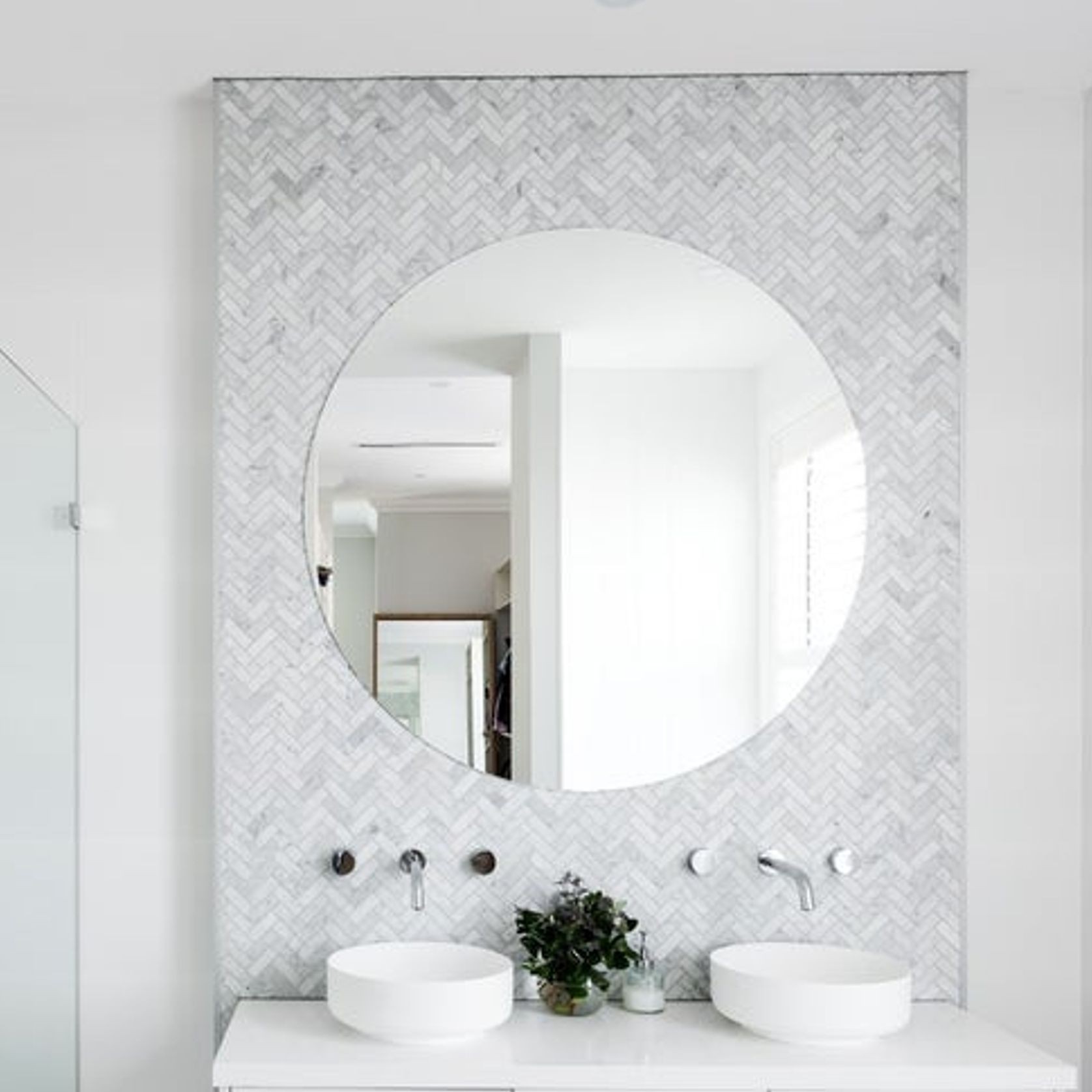 Carrara Mosaic Herringbone Wall Tiles gallery detail image