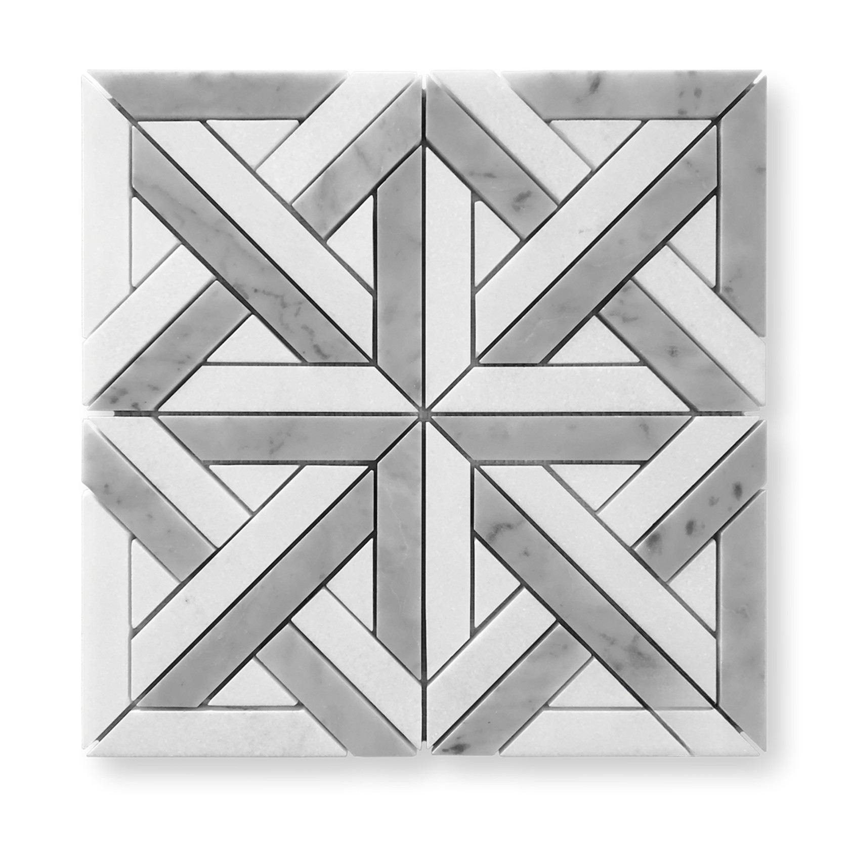 Escher Parquetry Mosaic Carrara And Thassos Honed gallery detail image