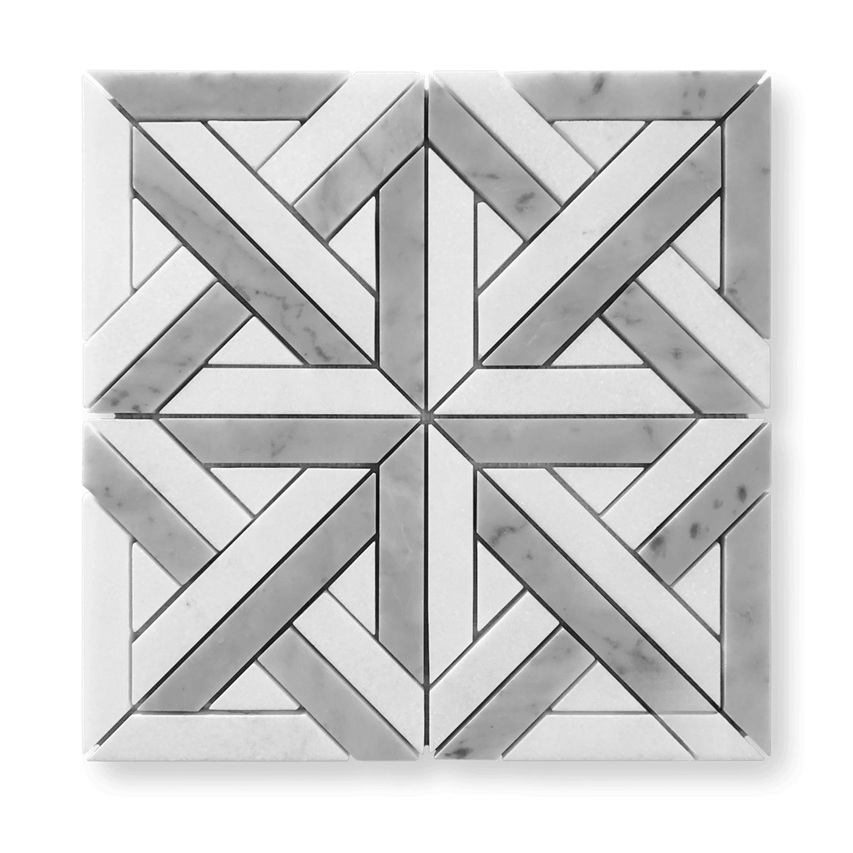 Escher Parquetry Mosaic Carrara And Thassos Honed gallery detail image