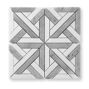 Escher Parquetry Mosaic Carrara And Thassos Honed gallery detail image