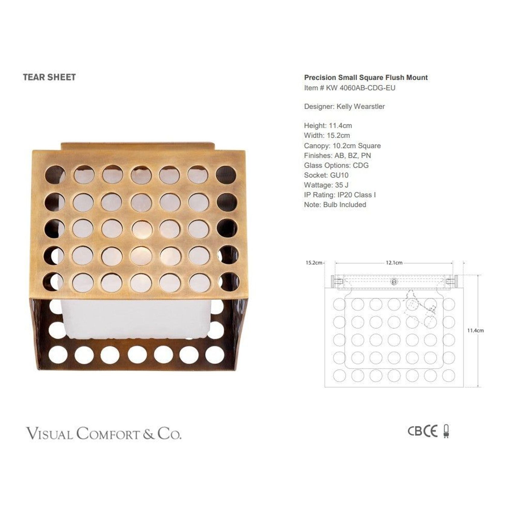 Kelly Wearstler Precision Small Square Flush Mount gallery detail image