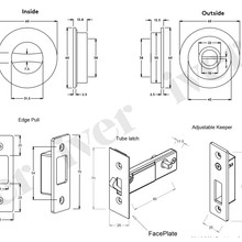 Iver Sliding Door Pull Round Privacy - Available in Various Finishes gallery detail image