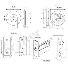 Iver Round Sliding Door Pull with Inbuilt Privacy Turn gallery detail image