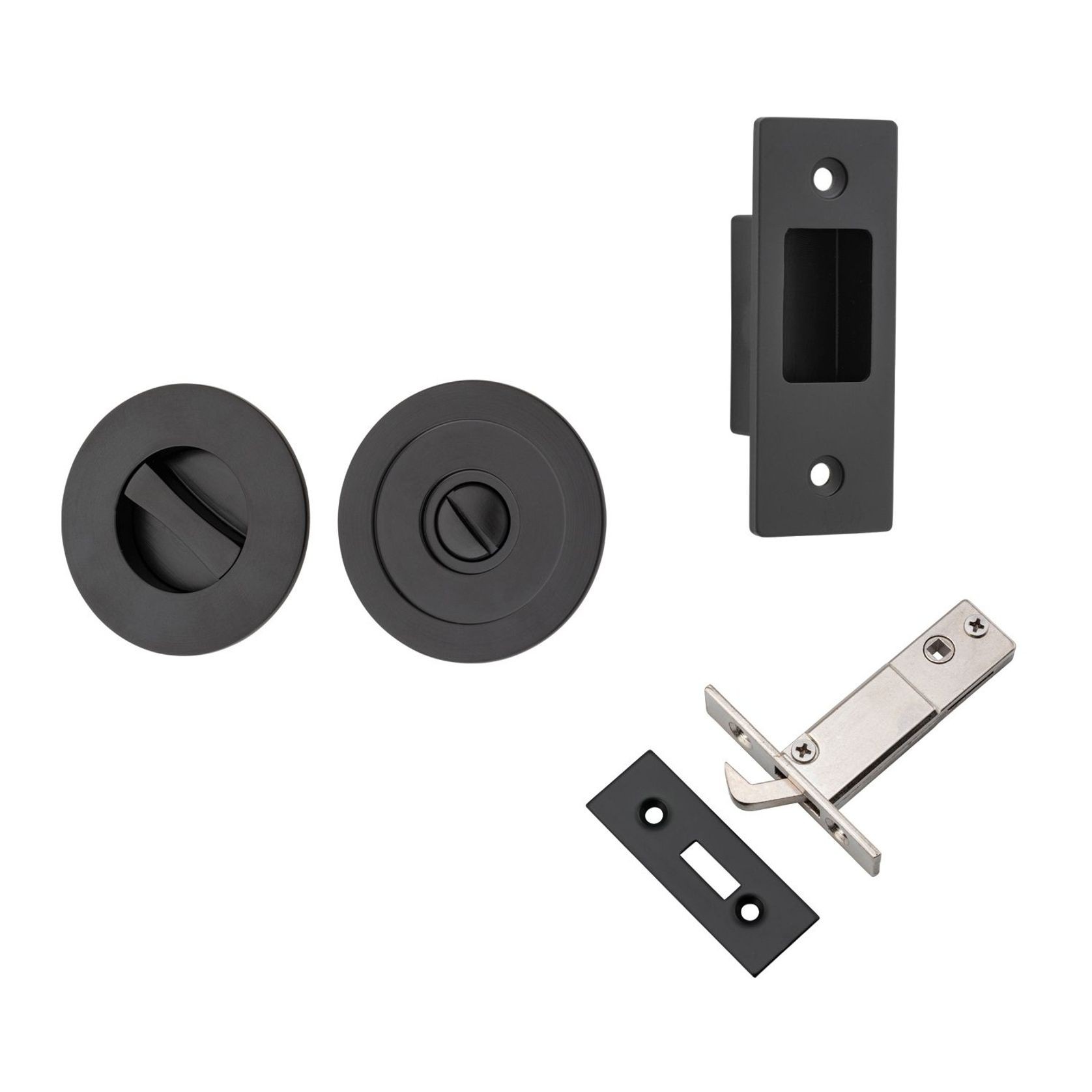 Iver Round Sliding Door Pull with Inbuilt Privacy Turn gallery detail image