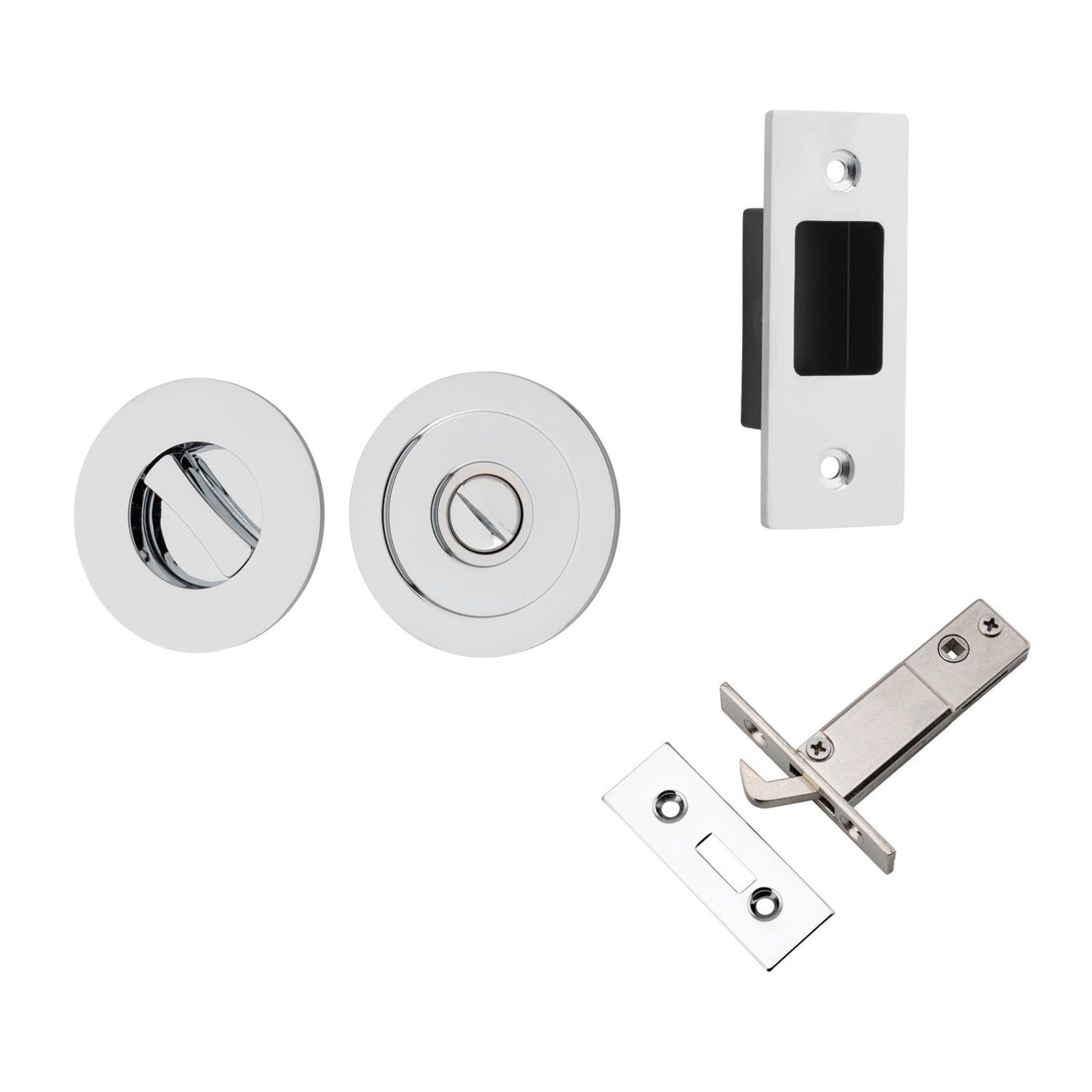 Iver Round Sliding Door Pull with Inbuilt Privacy Turn gallery detail image