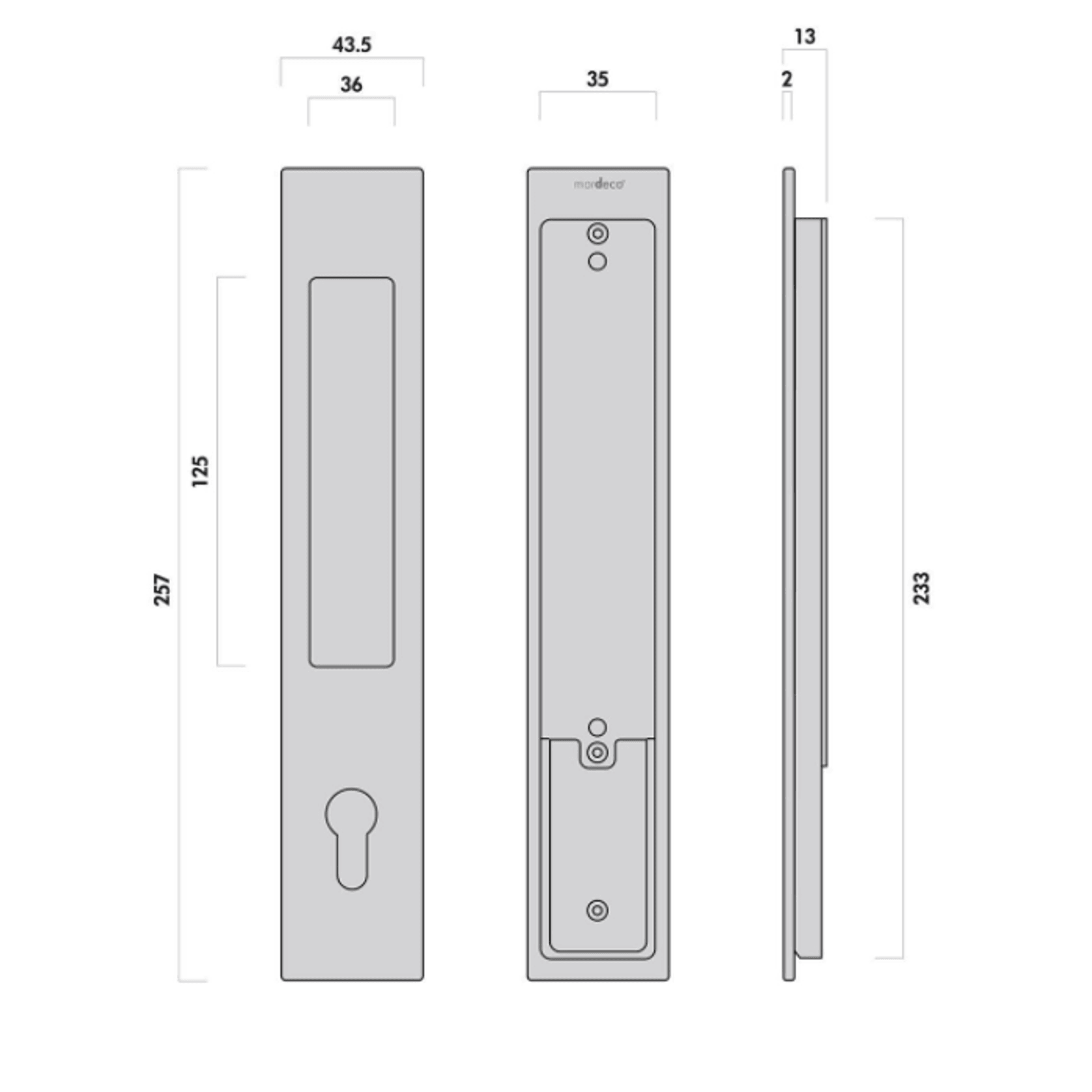 Mardeco 'M' Series Flush Pull Euro Lock Set gallery detail image