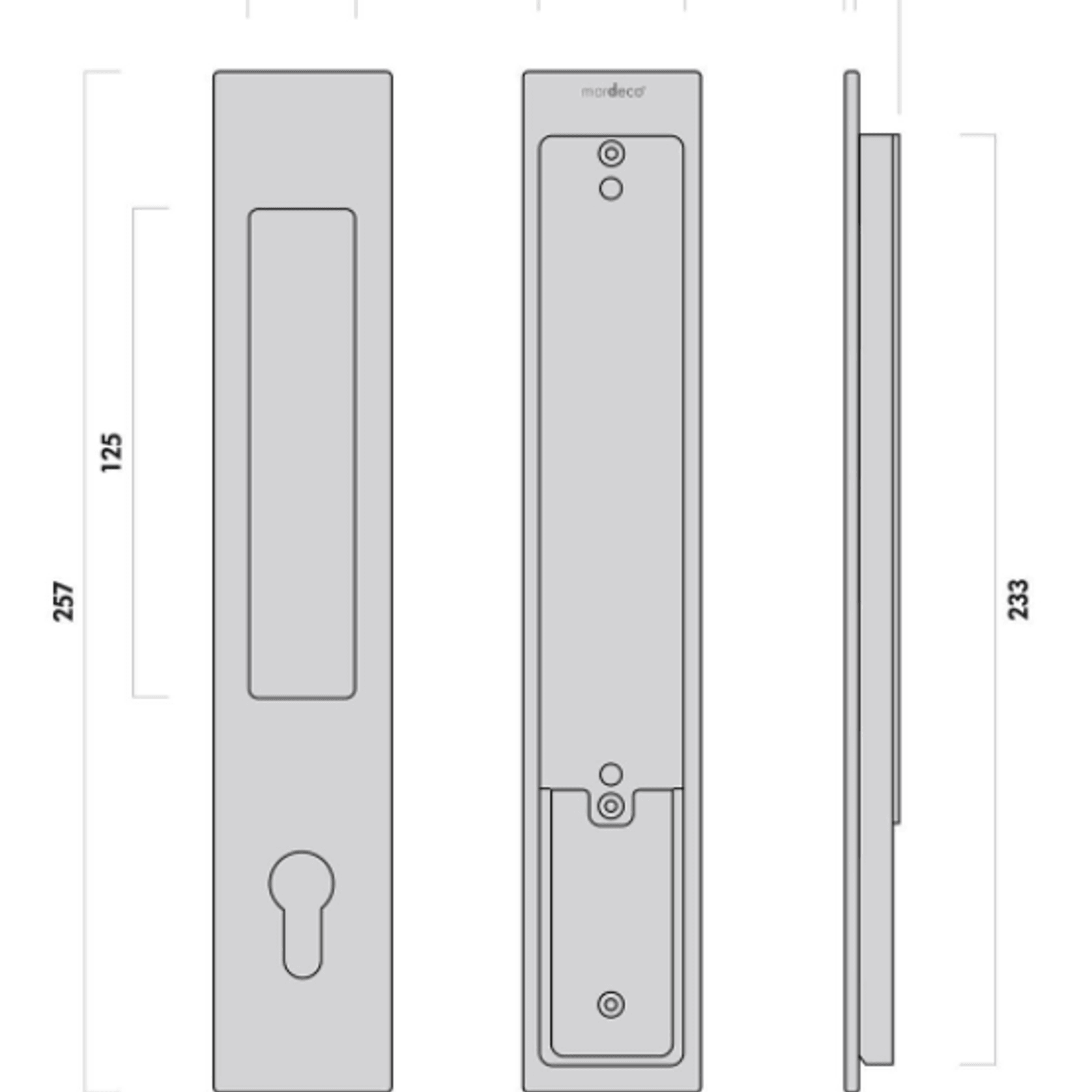 Mardeco 'M' Series Flush Pull Euro Lock Set gallery detail image