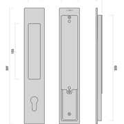 Mardeco 'M' Series Flush Pull Euro Lock Set gallery detail image