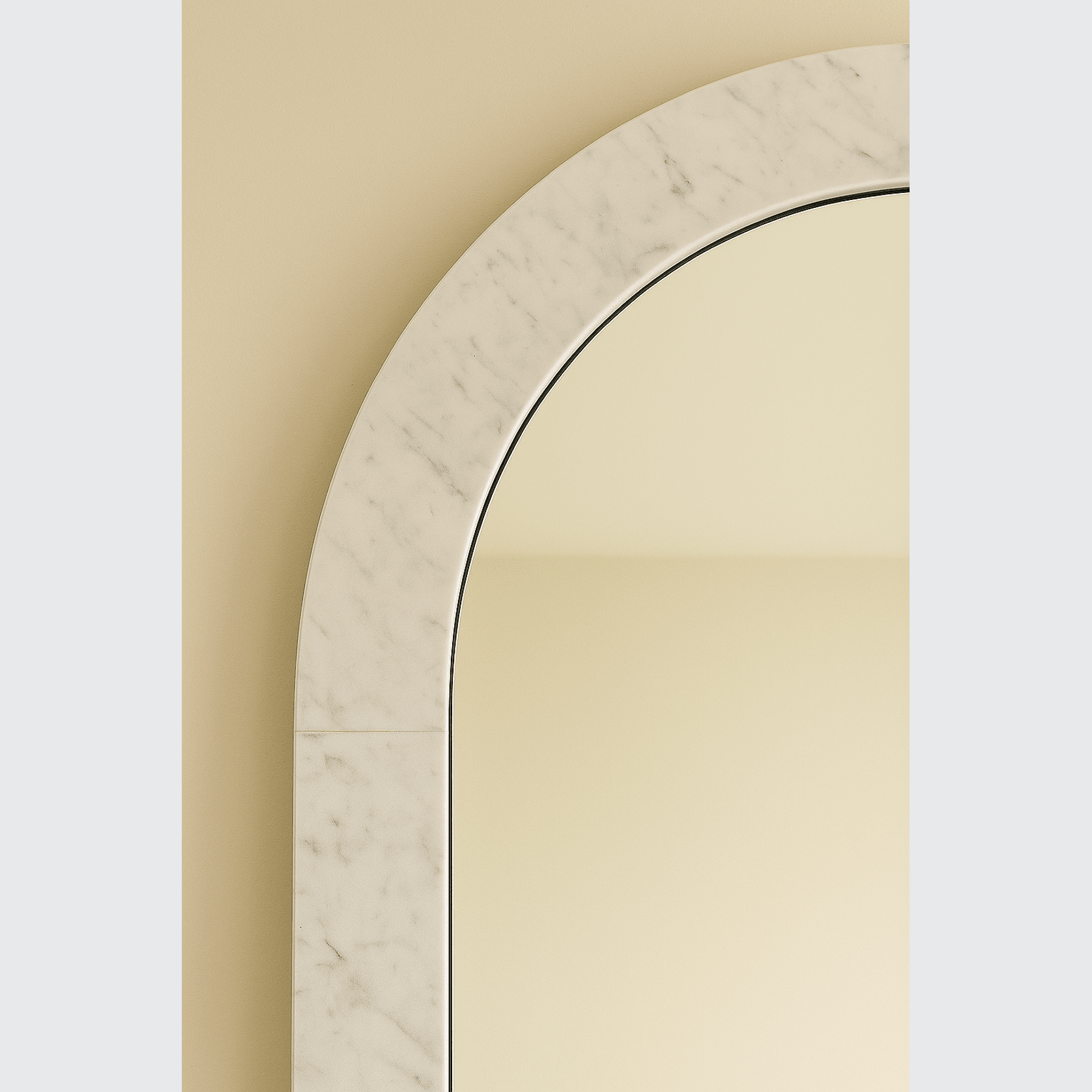 Crescent Arch Mirror - Carrara Marble gallery detail image