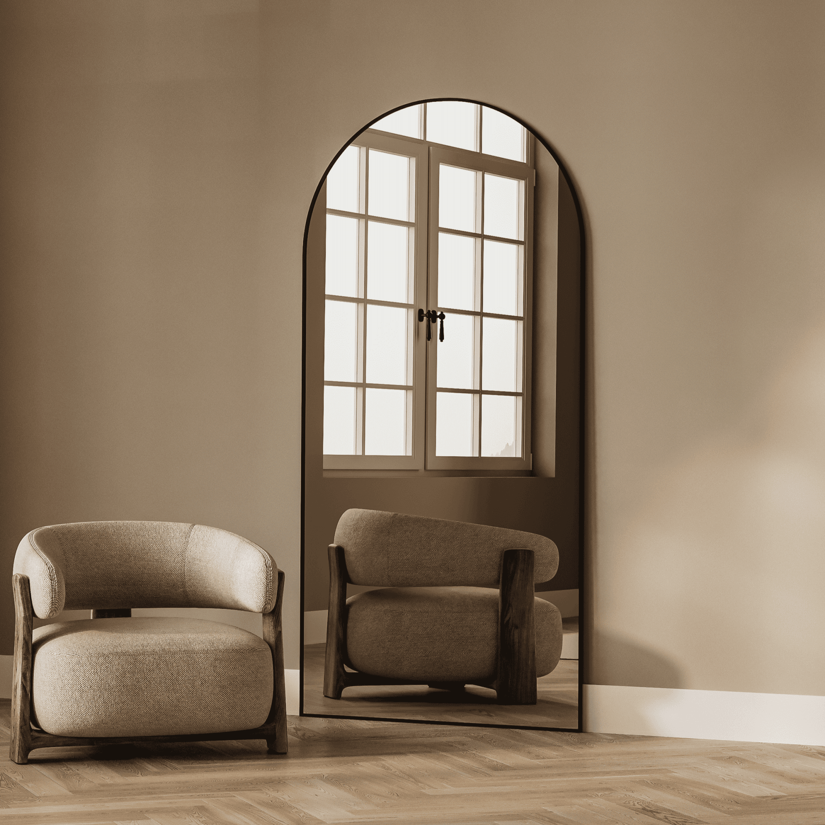 Noir Black Arch Mirror | 2000 x 1000 gallery detail image